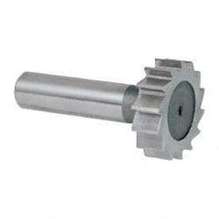 Keo - 1-1/4" Diam x 3/8" Face Width, High Speed Steel, 14 Teeth, Shank Connection Woodruff Keyseat Cutter - Uncoated, 2-3/8" OAL x 1/2" Shank, Straight Teeth, ANSI 1210, Old Standard E - Americas Industrial Supply
