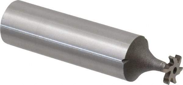 Keo - 5/16" Diam x 1/16" Face Width, High Speed Steel, 6 Teeth, Shank Connection Woodruff Keyseat Cutter - Uncoated, 2-1/16" OAL x 1/2" Shank, Staggered Teeth, ANSI 202-1/2, Old Standard 206 - Americas Industrial Supply