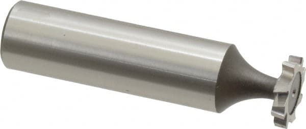 Keo - 1/2" Diam x 3/32" Face Width, High Speed Steel, 8 Teeth, Shank Connection Woodruff Keyseat Cutter - Uncoated, 2-3/32" OAL x 1/2" Shank, Staggered Teeth, ANSI 304, Old Standard 2 - Americas Industrial Supply