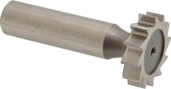 Keo - 7/8" Diam x 1/4" Face Width, High Speed Steel, 10 Teeth, Shank Connection Woodruff Keyseat Cutter - Uncoated, 2-1/4" OAL x 1/2" Shank, Staggered Teeth, ANSI 807, Old Standard A - Americas Industrial Supply