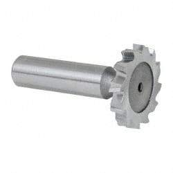Keo - 1-1/4" Diam x 3/16" Face Width, High Speed Steel, 12 Teeth, Shank Connection Woodruff Keyseat Cutter - Uncoated, 2-3/16" OAL x 1/2" Shank, Staggered Teeth, ANSI 610, Old Standard 19 - Americas Industrial Supply