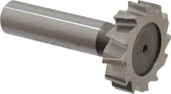 Keo - 1-1/4" Diam x 5/16" Face Width, High Speed Steel, 12 Teeth, Shank Connection Woodruff Keyseat Cutter - Uncoated, 2-5/16" OAL x 1/2" Shank, Staggered Teeth, ANSI 1010, Old Standard D - Americas Industrial Supply