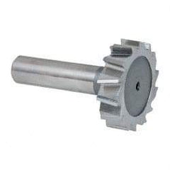Keo - 1-1/2" Diam x 3/8" Face Width, High Speed Steel, 14 Teeth, Shank Connection Woodruff Keyseat Cutter - Uncoated, 2-3/8" OAL x 1/2" Shank, Staggered Teeth, ANSI 1212, Old Standard G - Americas Industrial Supply