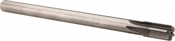 Made in USA - 5/8" Diam, 9/16" Max Diam Straight Shank, 1-1/4" Flute Length, Machine Expansion Reamer - Straight Flute, 9" OAL, Right Hand Cut, 6 Flutes, High Speed Steel, Bright Finish - Americas Industrial Supply