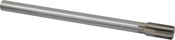 Made in USA - 11/16" Diam, 9/16" Max Diam Straight Shank, 1-1/4" Flute Length, Machine Expansion Reamer - Straight Flute, 9" OAL, Right Hand Cut, 6 Flutes, High Speed Steel, Bright Finish - Americas Industrial Supply