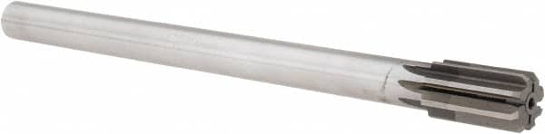 Made in USA - 25/32" Diam, 5/8" Max Diam Straight Shank, 1-3/8" Flute Length, Machine Expansion Reamer - Straight Flute, 9-1/2" OAL, Right Hand Cut, 8 Flutes, High Speed Steel, Bright Finish - Americas Industrial Supply