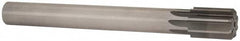 Made in USA - 1-1/2" Diam, 1-1/4" Max Diam Straight Shank, 2-1/8" Flute Length, Machine Expansion Reamer - Straight Flute, 12-1/2" OAL, Right Hand Cut, 8 Flutes, High Speed Steel, Bright Finish - Americas Industrial Supply
