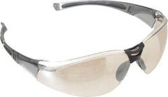 North - Indoor/Outdoor Silver Mirror Lenses, Frameless Safety Glasses - Scratch Resistant, Plastic Frame, Size Universal, Wrap Around - Americas Industrial Supply