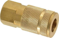 Value Collection - 1/4 Female NPT Tru-Flate Automotive Pneumatic Hose Coupler - Brass, 1/4" Body Diam - Americas Industrial Supply