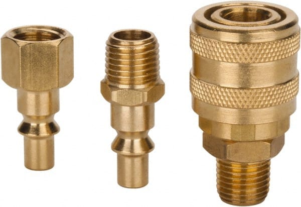 Value Collection - 3 Piece 1/4" Body 1/4 NPT 145 psi ARO Pneumatic Coupling Plug Set - Americas Industrial Supply