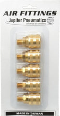 Value Collection - 5 Piece 1/4" Body 1/4 NPT 145 psi Brass ARO Pneumatic Coupling Plug Set - Americas Industrial Supply