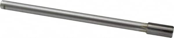 Made in USA - 9/16" Diam, 7/16" Max Diam Straight Shank, 1-1/8" Flute Length, Machine Expansion Reamer - Straight Flute, 8" OAL, Right Hand Cut, 6 Flutes, Carbide-Tipped, Bright Finish - Americas Industrial Supply