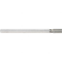 Made in USA - 5/8" Diam, 9/16" Max Diam Straight Shank, 1-1/4" Flute Length, Machine Expansion Reamer - Straight Flute, 9" OAL, Right Hand Cut, 6 Flutes, Carbide-Tipped, Bright Finish - Americas Industrial Supply