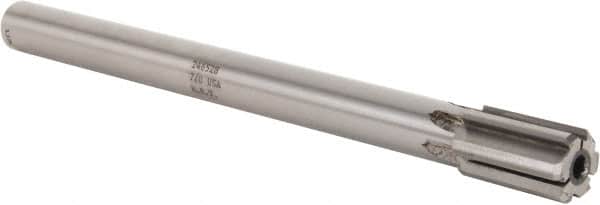 Made in USA - 7/8" Diam, 3/4" Max Diam Straight Shank, 1-1/2" Flute Length, Machine Expansion Reamer - Straight Flute, 10" OAL, Right Hand Cut, 6 Flutes, Carbide-Tipped, Bright Finish - Americas Industrial Supply