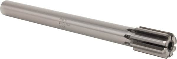 Made in USA - 1-1/8" Diam, 7/8" Max Diam Straight Shank, 1-3/4" Flute Length, Machine Expansion Reamer - Straight Flute, 11" OAL, Right Hand Cut, 8 Flutes, Carbide-Tipped, Bright Finish - Americas Industrial Supply