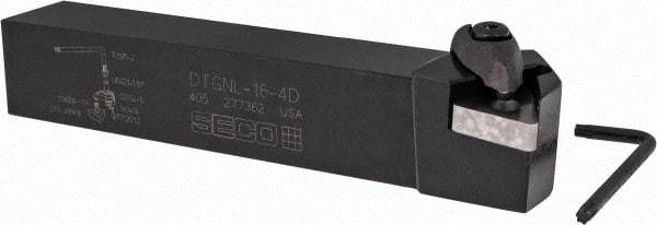 Seco - DTGN, Left Hand Cut, 1" Shank Height x 1" Shank Width, Negative Rake Indexable Turning Toolholder - 6" OAL, TN..43. Insert Compatibility, Series Clamp Lock - Americas Industrial Supply