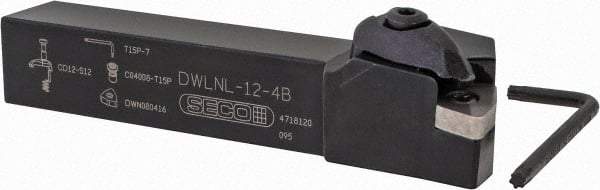 Seco - DWLN, Left Hand Cut, 3/4" Shank Height x 3/4" Shank Width, Negative Rake Indexable Turning Toolholder - 4-1/2" OAL, WN..43. Insert Compatibility, Series Clamp Lock - Americas Industrial Supply