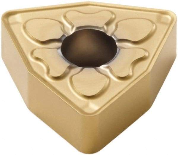 Seco - WNMG432 MF4 Grade TS2000 Carbide Turning Insert - TiAlN/TiN Finish, 80° Trigon, 1/2" Inscr Circle, 3/16" Thick, 1/32" Corner Radius - Americas Industrial Supply