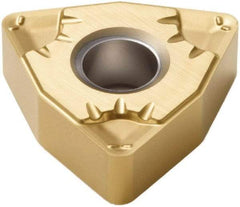 Seco - WNMG432 MF5 Grade TS2000 Carbide Turning Insert - TiAlN/TiN Finish, 80° Trigon, 1/2" Inscr Circle, 3/16" Thick, 1/32" Corner Radius - Americas Industrial Supply
