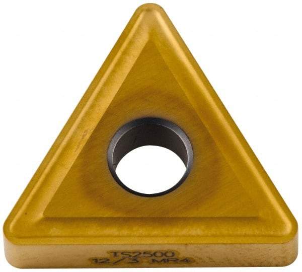 Seco - TNMG433 MR4 Grade TS2500 Carbide Turning Insert - TiAlN/TiN Finish, 60° Triangle, 1/2" Inscr Circle, 3/16" Thick, 3/64" Corner Radius - Americas Industrial Supply