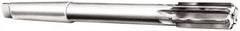 Made in USA - 9/16" Diam, 1MT Morse Taper Shank, 1-1/8" Flute Length, Machine Expansion Reamer - Straight Flute, 8" OAL, Right Hand Cut, 6 Flutes, Carbide-Tipped, Bright Finish - Americas Industrial Supply