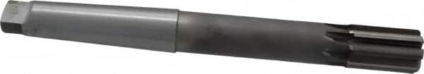 Made in USA - 1-1/4" Diam, 4MT Morse Taper Shank, 1-7/8" Flute Length, Machine Expansion Reamer - Straight Flute, 11-1/2" OAL, Right Hand Cut, 8 Flutes, Carbide-Tipped, Bright Finish - Americas Industrial Supply