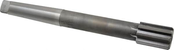 Made in USA - 1-1/2" Diam, 4MT Morse Taper Shank, 2-1/8" Flute Length, Machine Expansion Reamer - Straight Flute, 12-1/2" OAL, Right Hand Cut, 8 Flutes, Carbide-Tipped, Bright Finish - Americas Industrial Supply