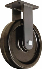 Hamilton - 12" Diam x 3" Wide x 15-1/2" OAH Top Plate Mount Rigid Caster - Phenolic, 3,500 Lb Capacity, Tapered Roller Bearing, 5-1/4 x 7-1/4" Plate - Americas Industrial Supply
