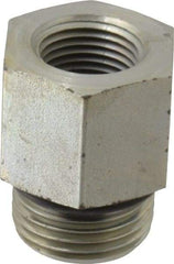 Parker - 7/8-14 Male Thread x 3/8 Female Thread, Zinc Plated Steel Industrial Pipe Adapter - Male Straight Thread O-Ring x Female NPTF, 5,000 psi - Americas Industrial Supply