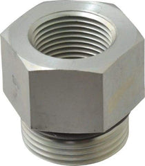 Parker - 1-5/16 - 12 Male Thread x 3/4 Female Thread, Zinc Plated Steel Industrial Pipe Adapter - Male Straight Thread O-Ring x Female NPTF, 4,000 psi - Americas Industrial Supply