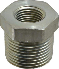 Parker - 1 Male Thread x 1/2 Female Thread, Zinc Plated Steel Industrial Pipe Hex Bushing - MNPTF x FNPTF, 4,500 psi - Americas Industrial Supply