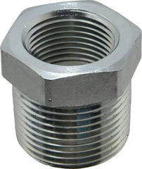 Parker - 1 Male Thread x 3/4 Female Thread, Zinc Plated Steel Industrial Pipe Hex Bushing - MNPTF x FNPTF, 4,000 psi - Americas Industrial Supply