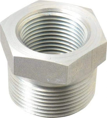 Parker - 1-1/4 Male Thread x 1 Female Thread, Zinc Plated Steel Industrial Pipe Hex Bushing - MNPTF x FNPTF, 3,000 psi - Americas Industrial Supply