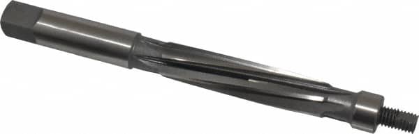 Made in USA - 19/32" Reamer Diam, 0.5575" Diam Straight Shank, 2-1/8" Flute Length, Hand Expansion Reamer - Spiral Flute, 6" OAL, Left Hand Spiral, Right Hand Cut, High Speed Steel - Americas Industrial Supply