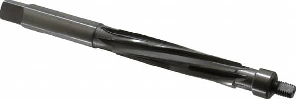 Made in USA - 5/8" Reamer Diam, Straight Shank, 2-1/2" Flute Length, Hand Expansion Reamer - Spiral Flute, 6" OAL, Left Hand Spiral, Right Hand Cut, 8 Flutes, High Speed Steel - Americas Industrial Supply
