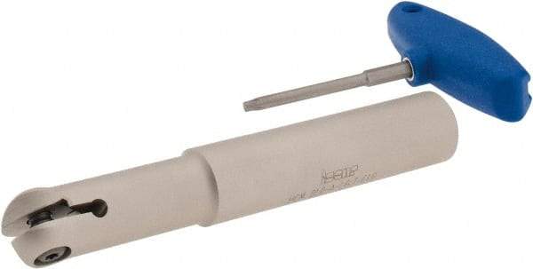 Iscar - 1" Cut Diam, 1" Shank Diam, 6.7" OAL, Indexable Ball Nose End Mill - 2.8" Head Length, Straight Shank, HCM D1.0 Toolholder, HBF-QF, HBR-QF, HCD-QF, HCR Insert - Americas Industrial Supply