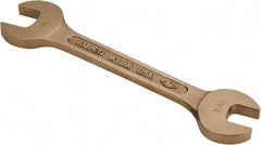 Ampco - 11/16" x 7/8" Nonsparking Open End Wrench - 8" OAL, Double End, Plain Finish, 15° Head Angle - Americas Industrial Supply