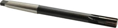 Made in USA - 11/16" Diam, 9/16" Max Diam 2MT Morse Taper Shank, 1-1/4" Flute Length, Machine Expansion Reamer - Straight Flute, 9" OAL, Right Hand Cut, 6 Flutes, High Speed Steel, Bright Finish - Americas Industrial Supply