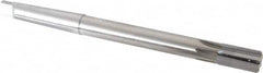 Made in USA - 23/32" Diam, 9/16" Max Diam 2MT Morse Taper Shank, 1-1/4" Flute Length, Machine Expansion Reamer - Straight Flute, 9" OAL, Right Hand Cut, 6 Flutes, High Speed Steel, Bright Finish - Americas Industrial Supply