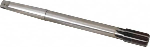 Made in USA - 13/16" Diam, 5/8" Max Diam 2MT Morse Taper Shank, 1-3/8" Flute Length, Machine Expansion Reamer - Straight Flute, 9-1/2" OAL, Right Hand Cut, 8 Flutes, High Speed Steel, Bright Finish - Americas Industrial Supply