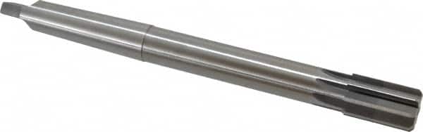 Made in USA - 1-1/32" Diam, 7/8" Max Diam 3MT Morse Taper Shank, 1-5/8" Flute Length, Machine Expansion Reamer - Straight Flute, 10-1/2" OAL, Right Hand Cut, 8 Flutes, High Speed Steel, Bright Finish - Americas Industrial Supply