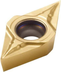 Seco - DCGT21.50 F1 Grade CP500 Carbide Turning Insert - TiAlN/TiN Finish, 55° Diamond, 1/4" Inscr Circle, 3/32" Thick, 0.0039" Corner Radius - Americas Industrial Supply