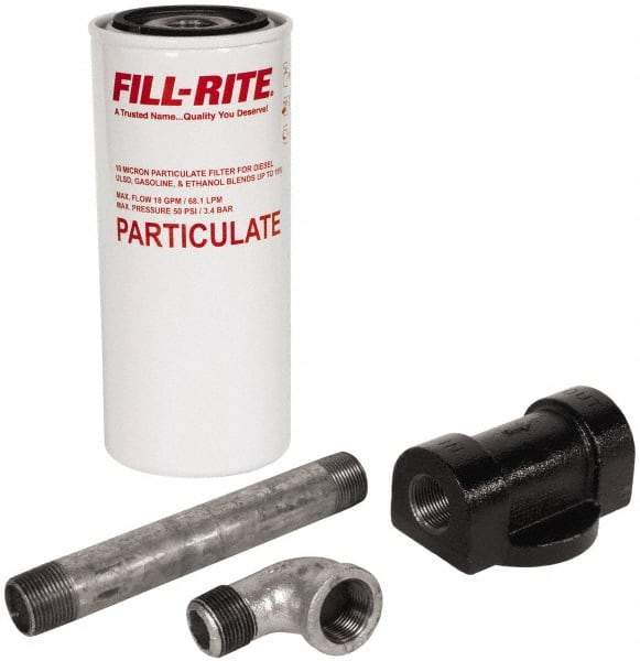 Tuthill - 3/4 Inlet Size, 18 GPM, Pump Filter - 11 Long, 10 Micron Mesh, Cast Iron - Americas Industrial Supply