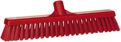 Vikan - 16" Fine Particle Synthetic Push Broom - 2" Bristle Length, Plastic Block, European Threaded Handle Connection - Americas Industrial Supply