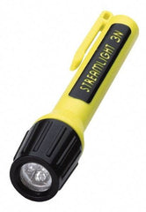 Streamlight - White LED Bulb, 30 Lumens, Mini Flashlight - Black, Yellow Plastic Body, 3 N Alkaline Batteries Included - Americas Industrial Supply