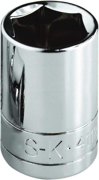 SK - 11/32", 1/4" Drive, Standard Hand Socket - 6 Points, Steel, Chrome Finish - Americas Industrial Supply