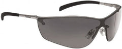 bolle SAFETY - Smoke Lenses, Framed Safety Glasses - Anti-Fog, Scratch Resistant, Silver Frame, Wrap Around - Americas Industrial Supply