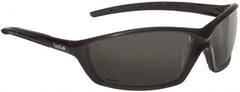 bolle SAFETY - Gray Lenses, Framed Safety Glasses - Scratch Resistant, Black Polycarbonate/Thermoplastic Rubber Frame, Wrap Around - Americas Industrial Supply