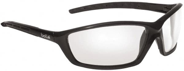 bolle SAFETY - Clear Lenses, Framed Safety Glasses - Anti-Fog, Scratch Resistant, Black Polycarbonate/Thermoplastic Rubber Frame, Wrap Around - Americas Industrial Supply