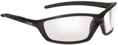 bolle SAFETY - Clear Lenses, Framed Safety Glasses - Anti-Fog, Scratch Resistant, Black Polycarbonate/Thermoplastic Rubber Frame, Wrap Around - Americas Industrial Supply